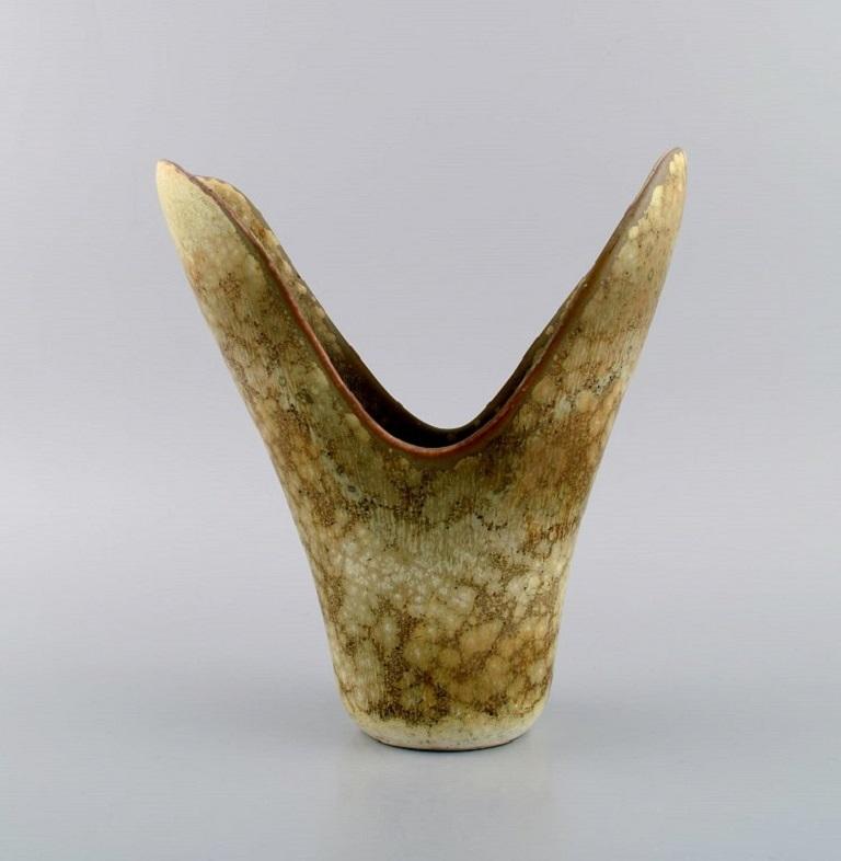 Swedish Carl Harry Stålhane for Rörstrand, Rare Vase in Glazed Ceramics, Mid-20th C