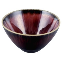 Carl Harry Stålhane for Rörstrand. Small ceramic bowl in shades of brown