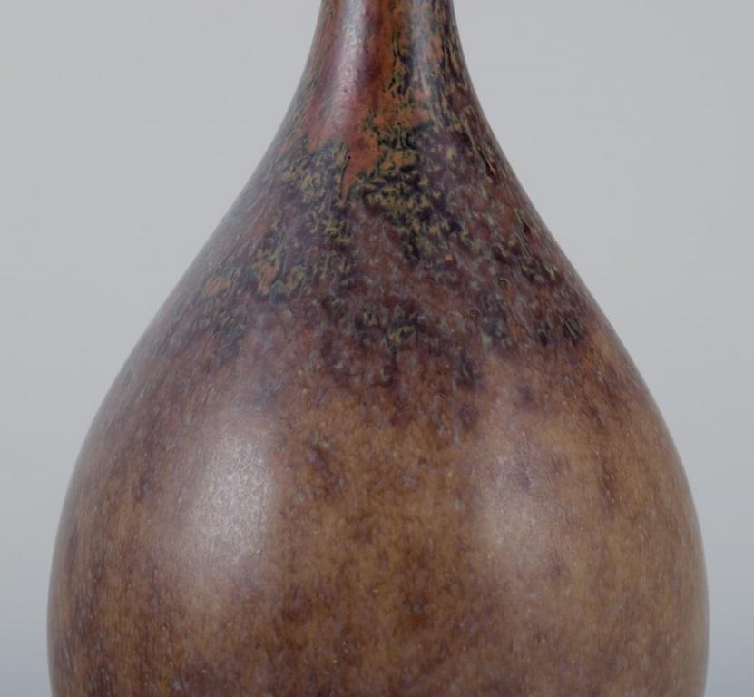 Scandinavian Modern Carl Harry Stålhane for Rörstrand, small narrow-necked ceramic vase. For Sale