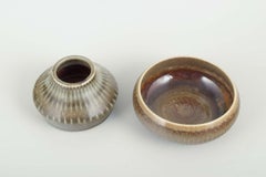 Carl-Harry Stålhane für Rörstrand. Schale und Vase aus Steinzeug, ca. 1960