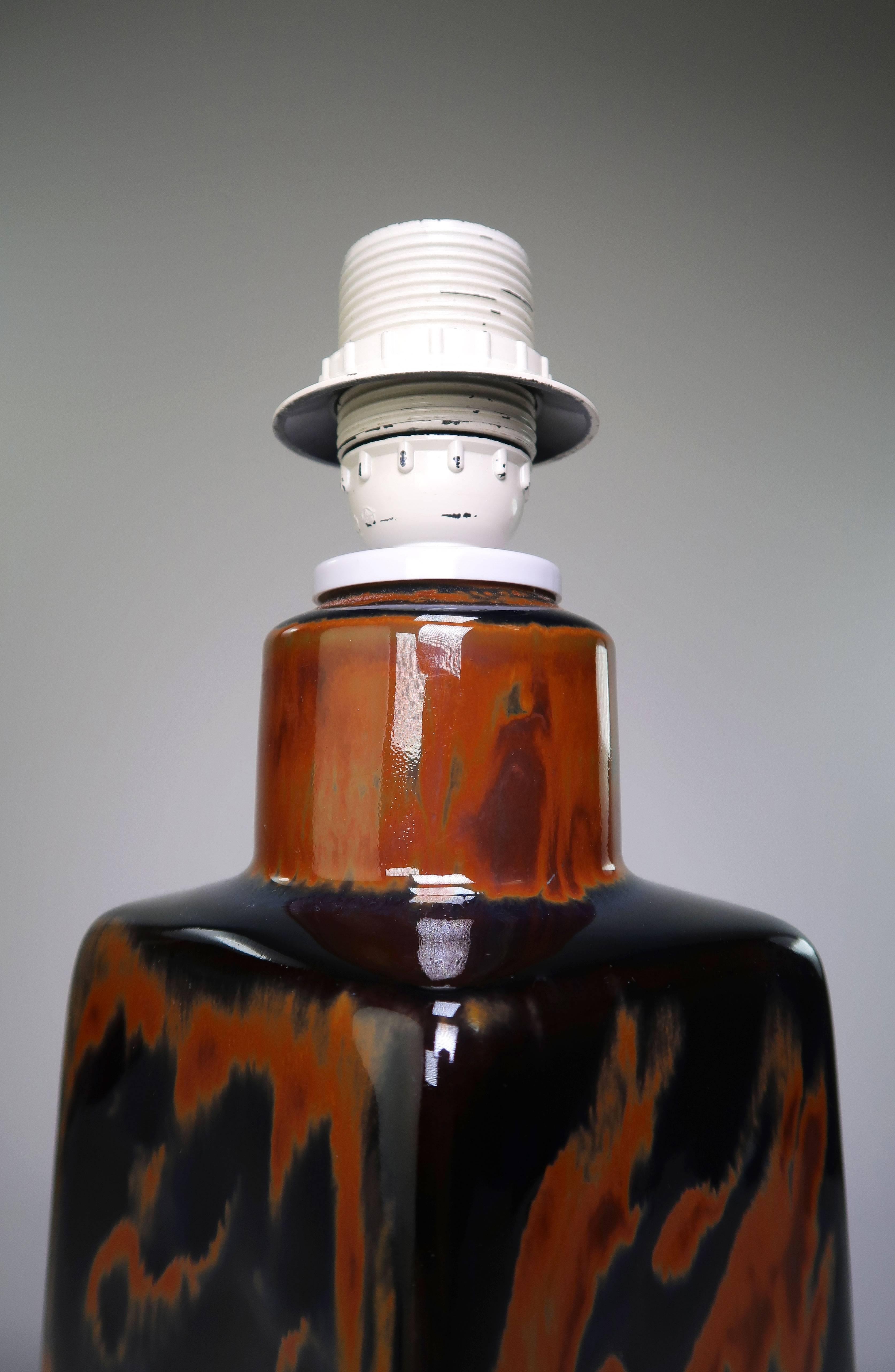 Suédois Lampe de table Stålhane Sultan Black, Amber Organic Decor, Rörstrand, années 1960 en vente