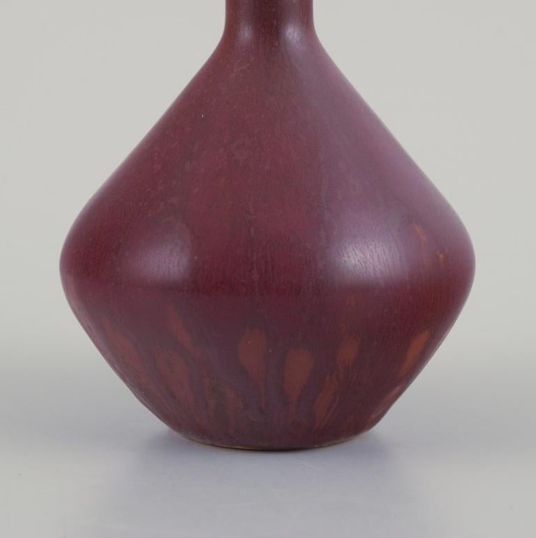 Swedish Carl Harry Stålhane for Rörstrand, Sweden. Ceramic vase with a slender neck. For Sale