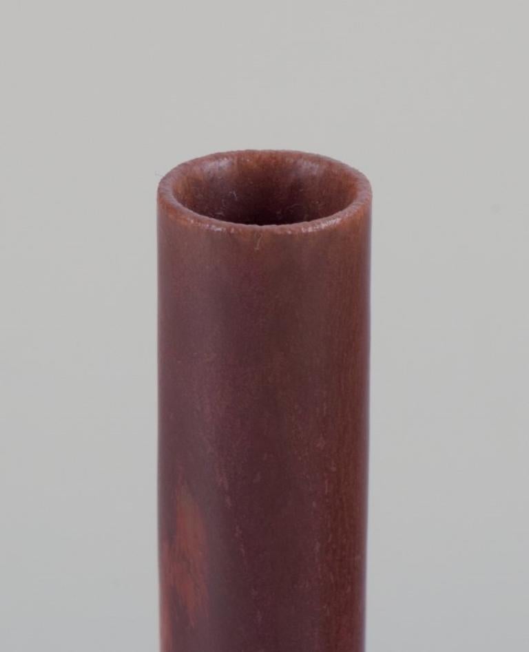 Glazed Carl Harry Stålhane for Rörstrand, Sweden. Ceramic vase with a slender neck. For Sale
