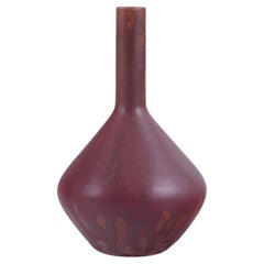 Vintage Carl Harry Stålhane for Rörstrand, Sweden. Ceramic vase with a slender neck.