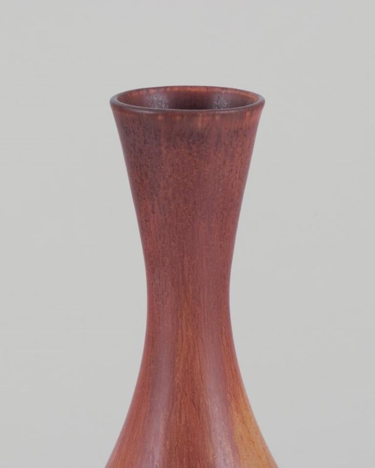 Scandinavian Modern Carl Harry Stålhane for Rörstrand, Sweden.  Vase in hare's fur glaze For Sale