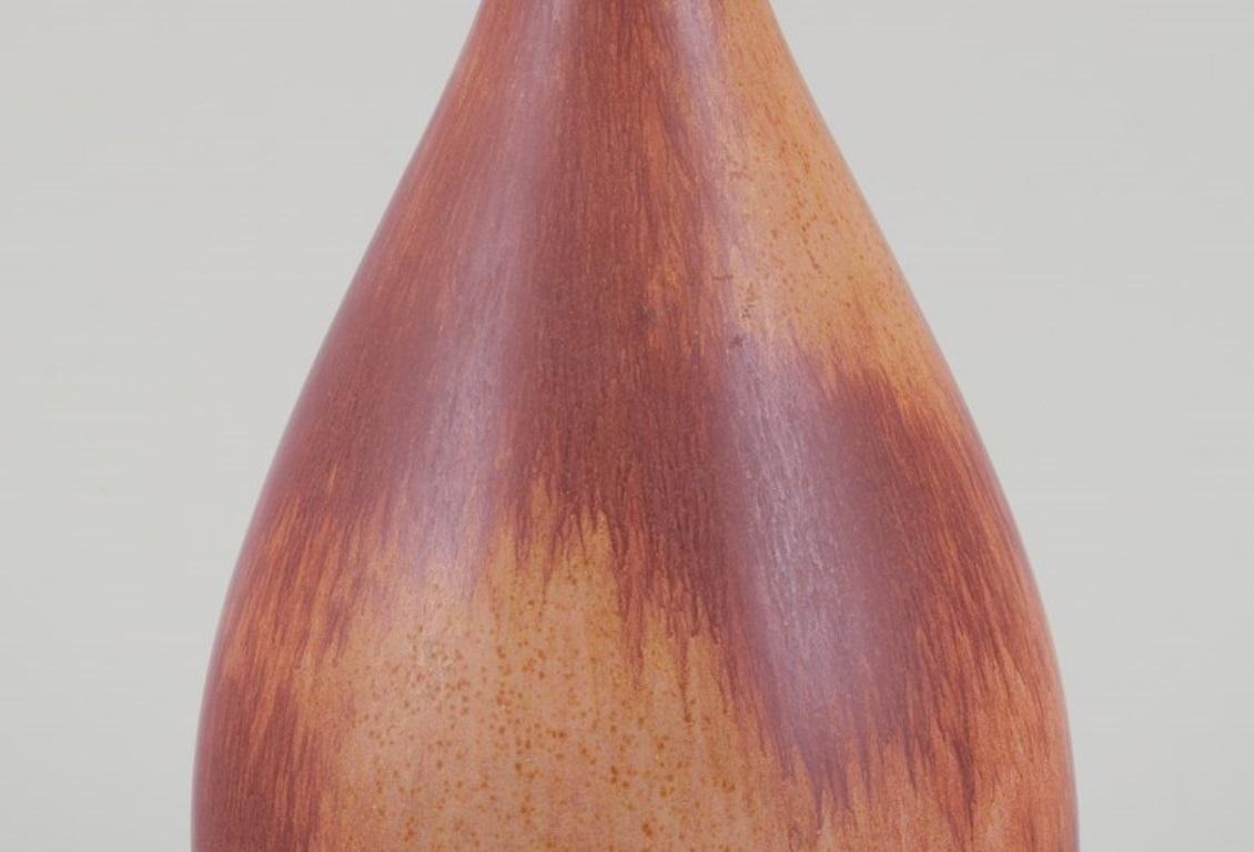 Swedish Carl Harry Stålhane for Rörstrand, Sweden.  Vase in hare's fur glaze For Sale