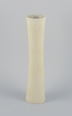 Carl Harry Stålhane for Rörstrand. Tall and slender ceramic vase, mid-20th C.