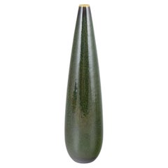 Carl-Harry Stålhane for Rörstrand. Tall ceramic vase with deep green glaze.