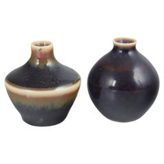 Carl-Harry Stålhane for Rörstrand. Two miniature stoneware vases, mid-20th c.