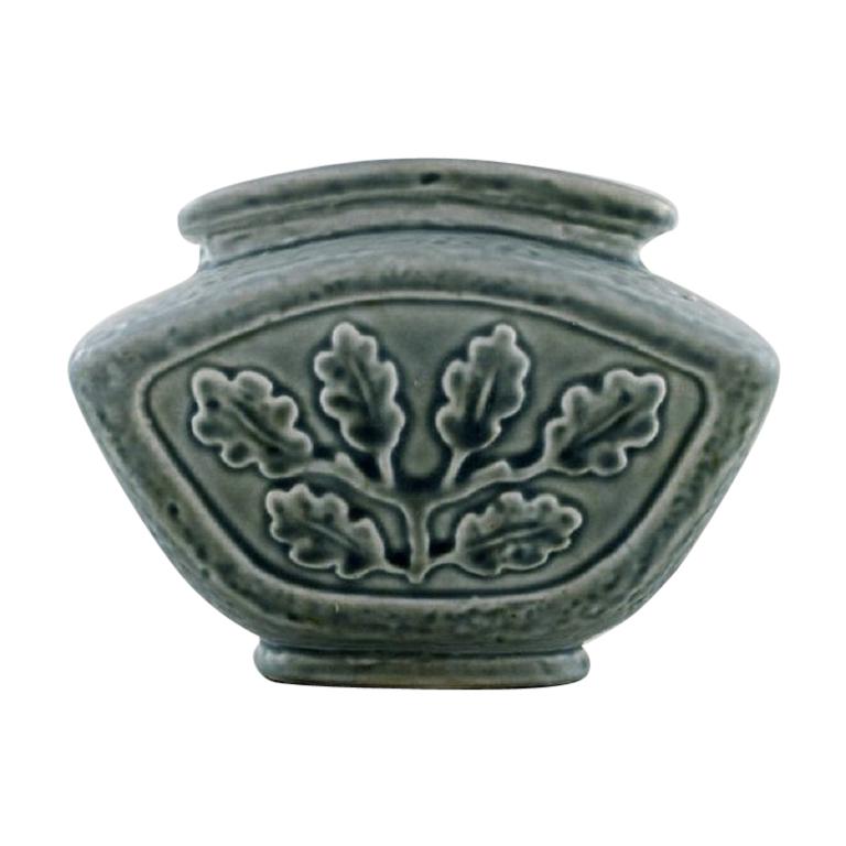 Carl-Harry Stålhane for Rörstrand. Vase in glazed stoneware with foliage For Sale