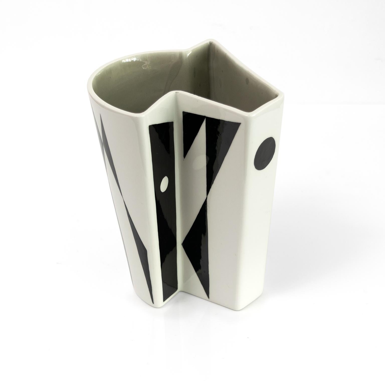 Carl-Harry Stalhane Geometric Bowl and Vase, Rorstrand, Sweden 1950 For Sale 1