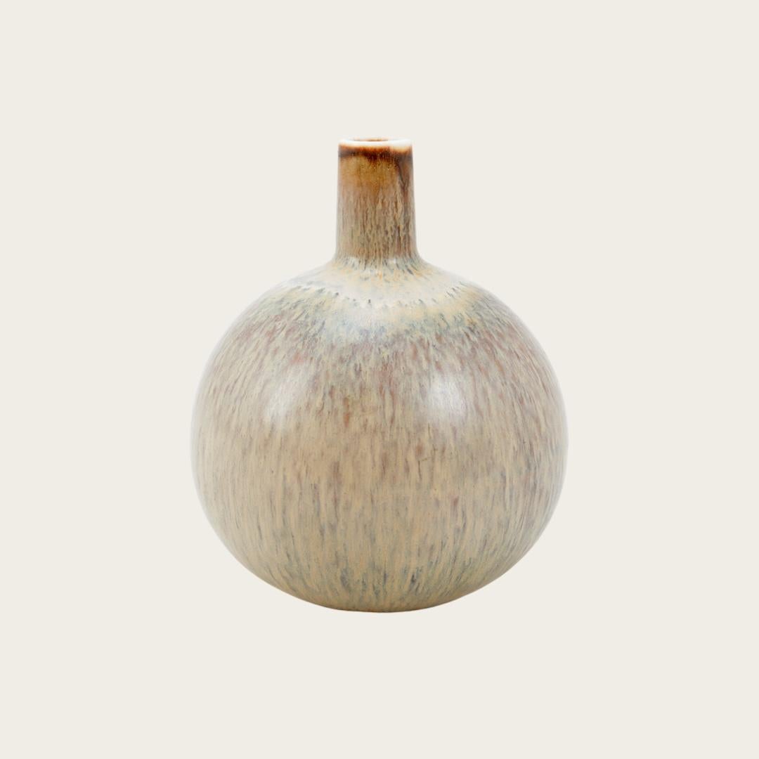 Swedish Carl-Harry Stålhane Glazed Stoneware Bottleneck Bud Vase for Rörstrand For Sale