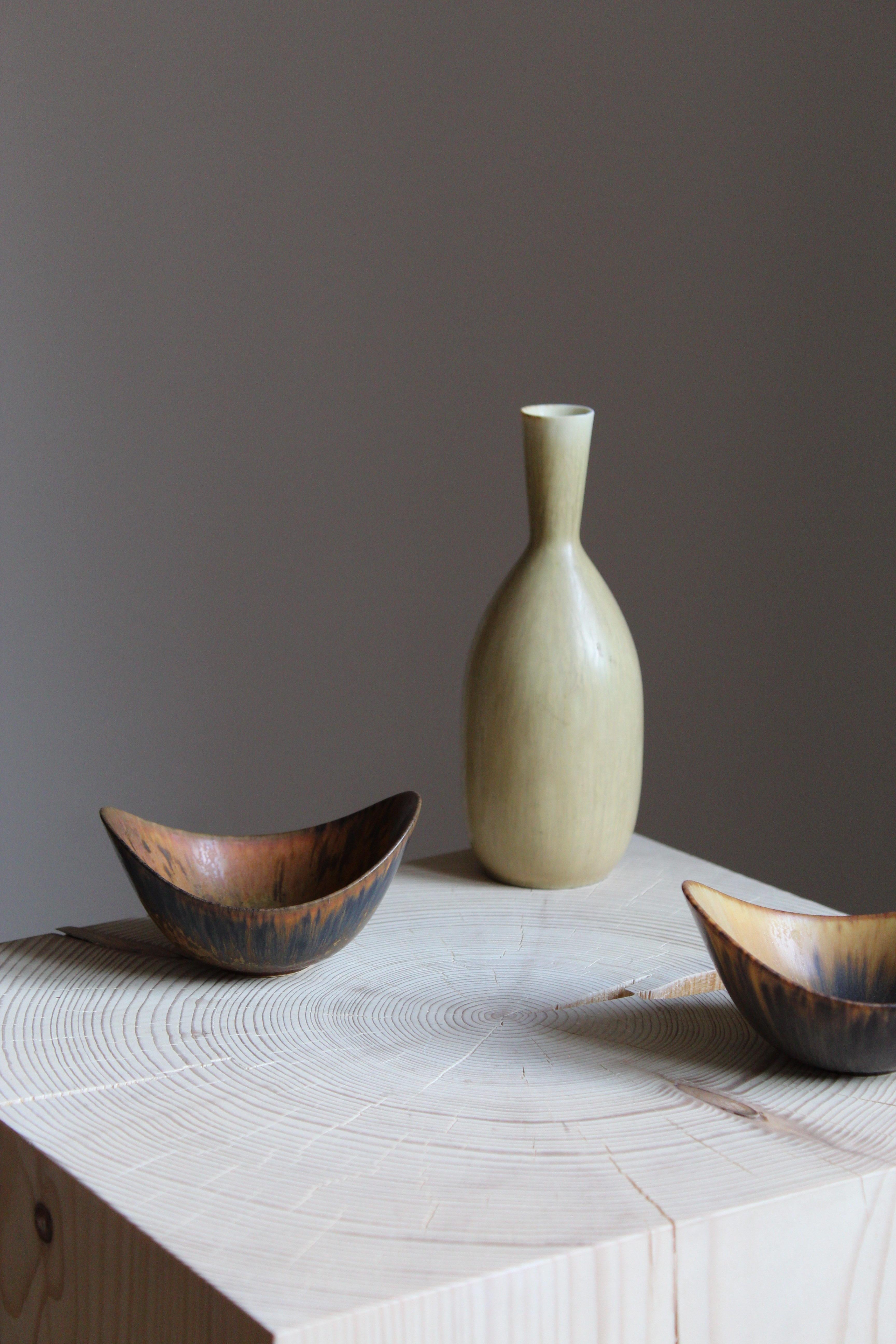 Mid-Century Modern Carl-Harry Stålhane & Gunnar Nylund, Small Vase & Bowls, Rörstand, Sweden, 1950s