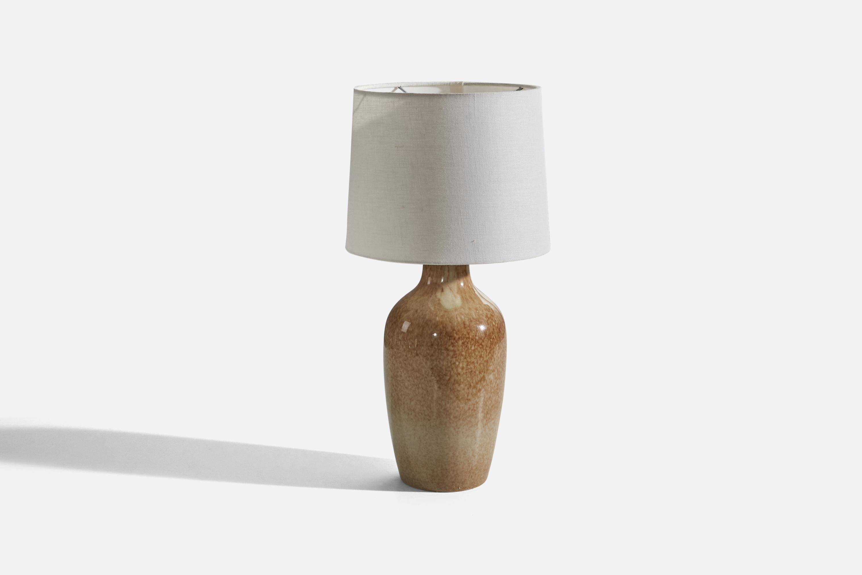 Mid-Century Modern Carl-Harry Stålhane & Kent Eriksson, Table Lamp Glazed Stoneware, Studio, 1960s For Sale