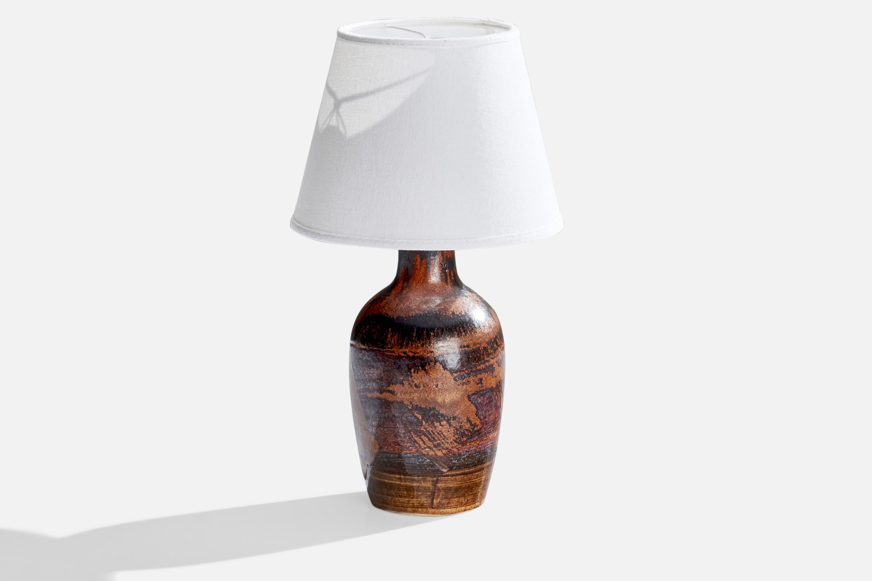 Swedish Carl-Harry Stålhane & Kent Eriksson, Table Lamp, Stoneware, Sweden, 1960s For Sale