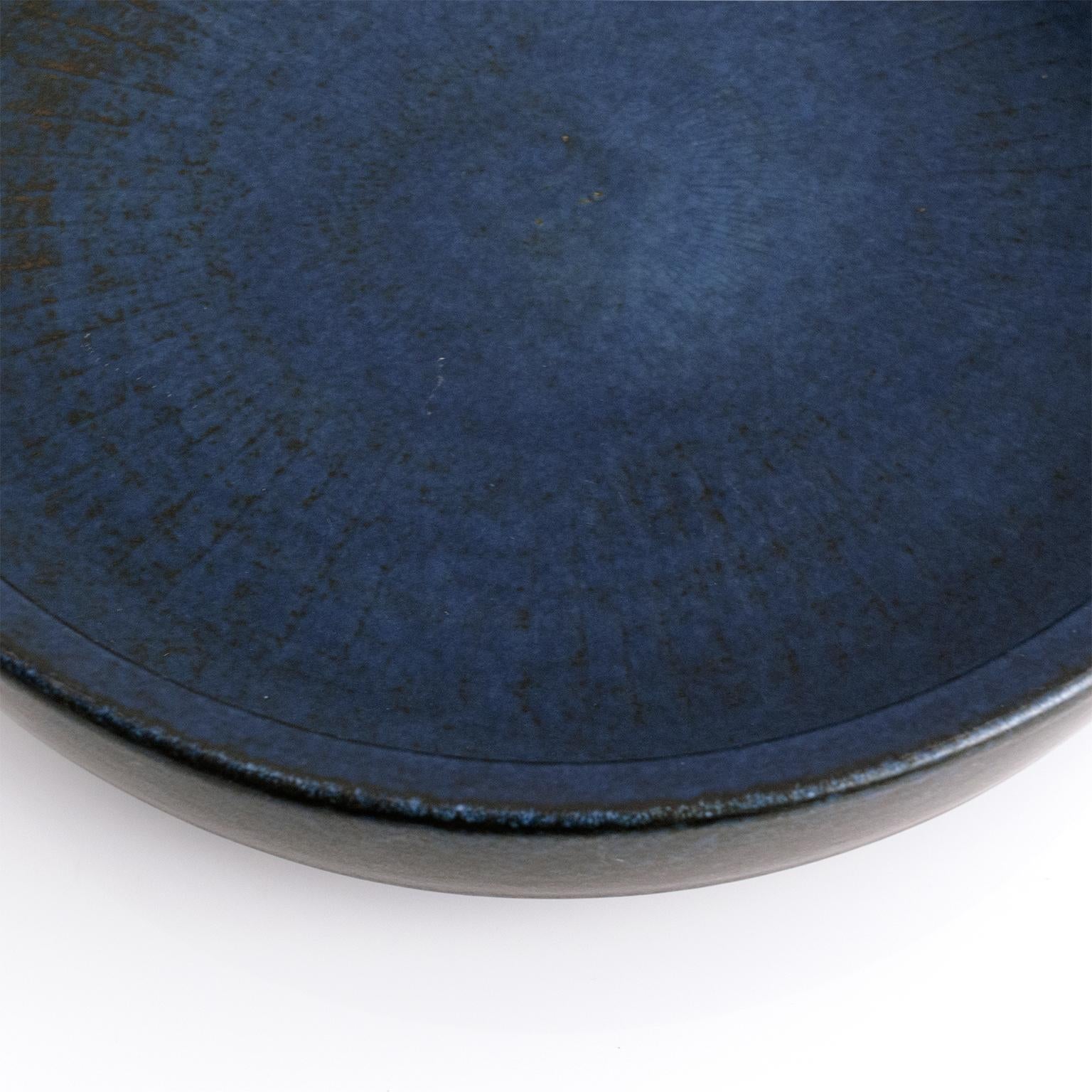 Hand-Crafted Carl-Harry Stålhane large blue bowl, Rorstrand Studio, Sweden, 1960