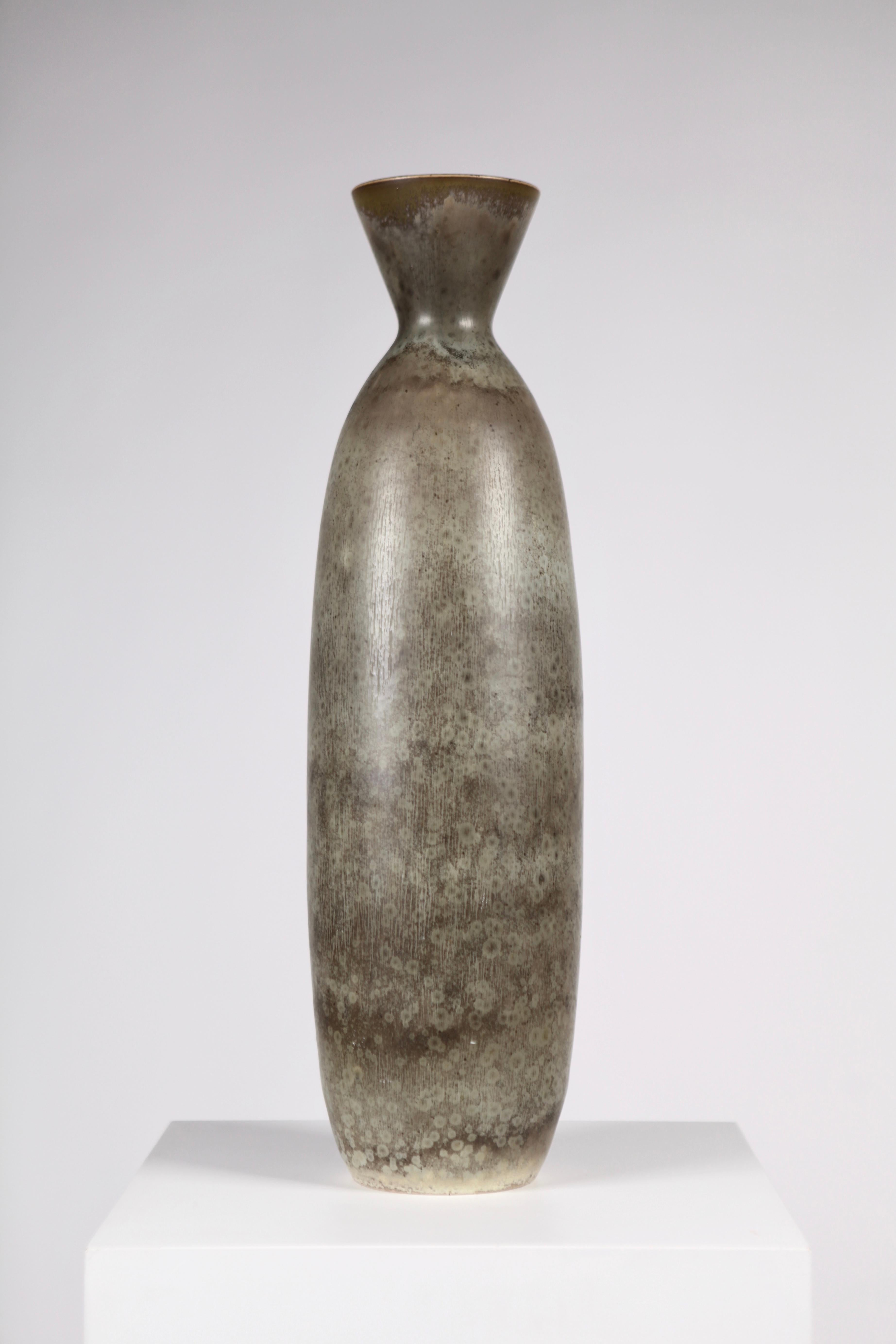 Scandinavian Modern Carl-Harry Stålhane, Large Glazed Ceramic Vase, Rörstrand, Sweden, 1950s