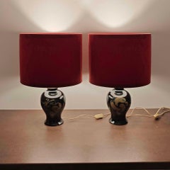 Carl-Harry Stalhane: Keramik-Tischlampen aus der Mitte des Jahrhunderts, Schweden, 1970er Jahre