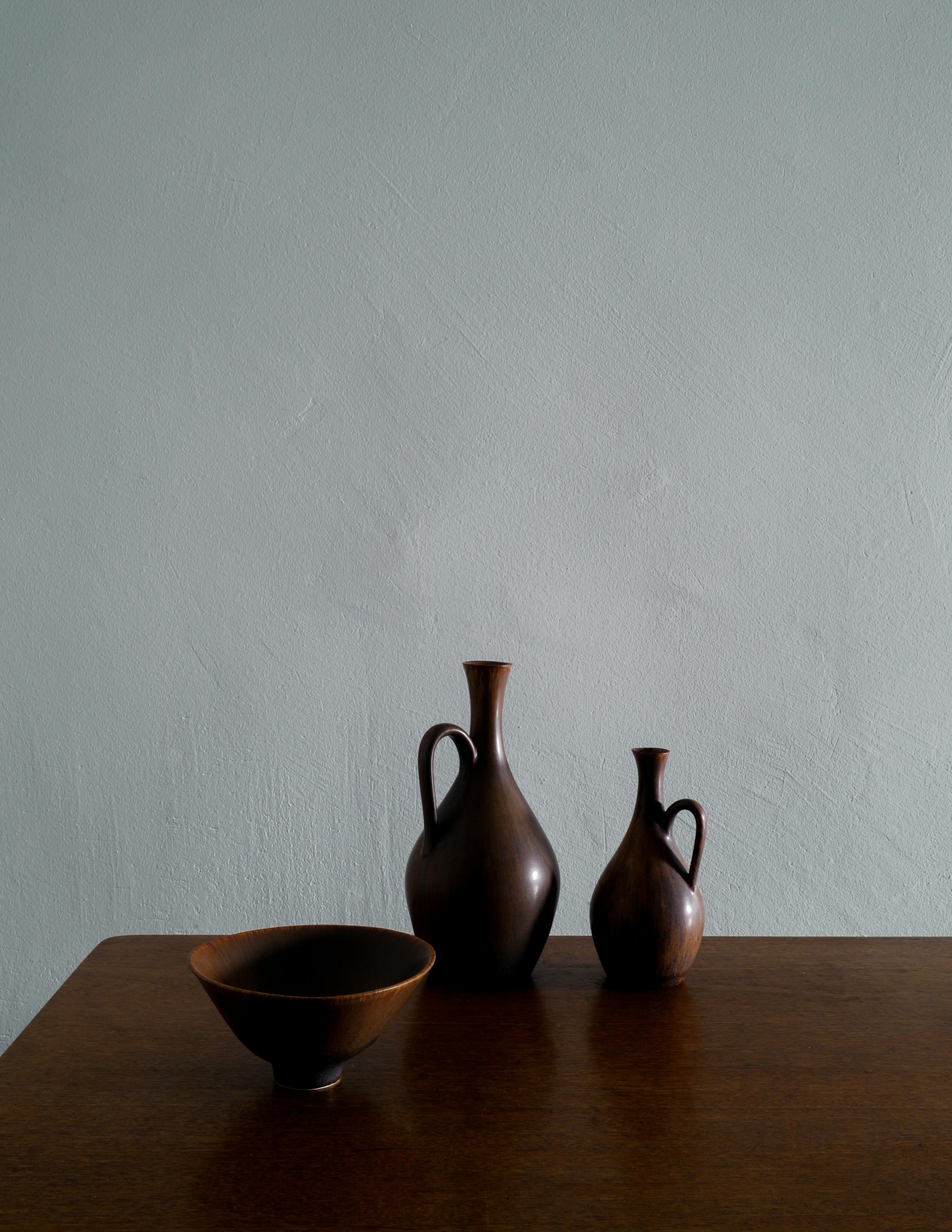Scandinavian Modern Carl-Harry Stålhane Mid Century Ceramic Vases Bowl for Rörstrand, Sweden 1950s