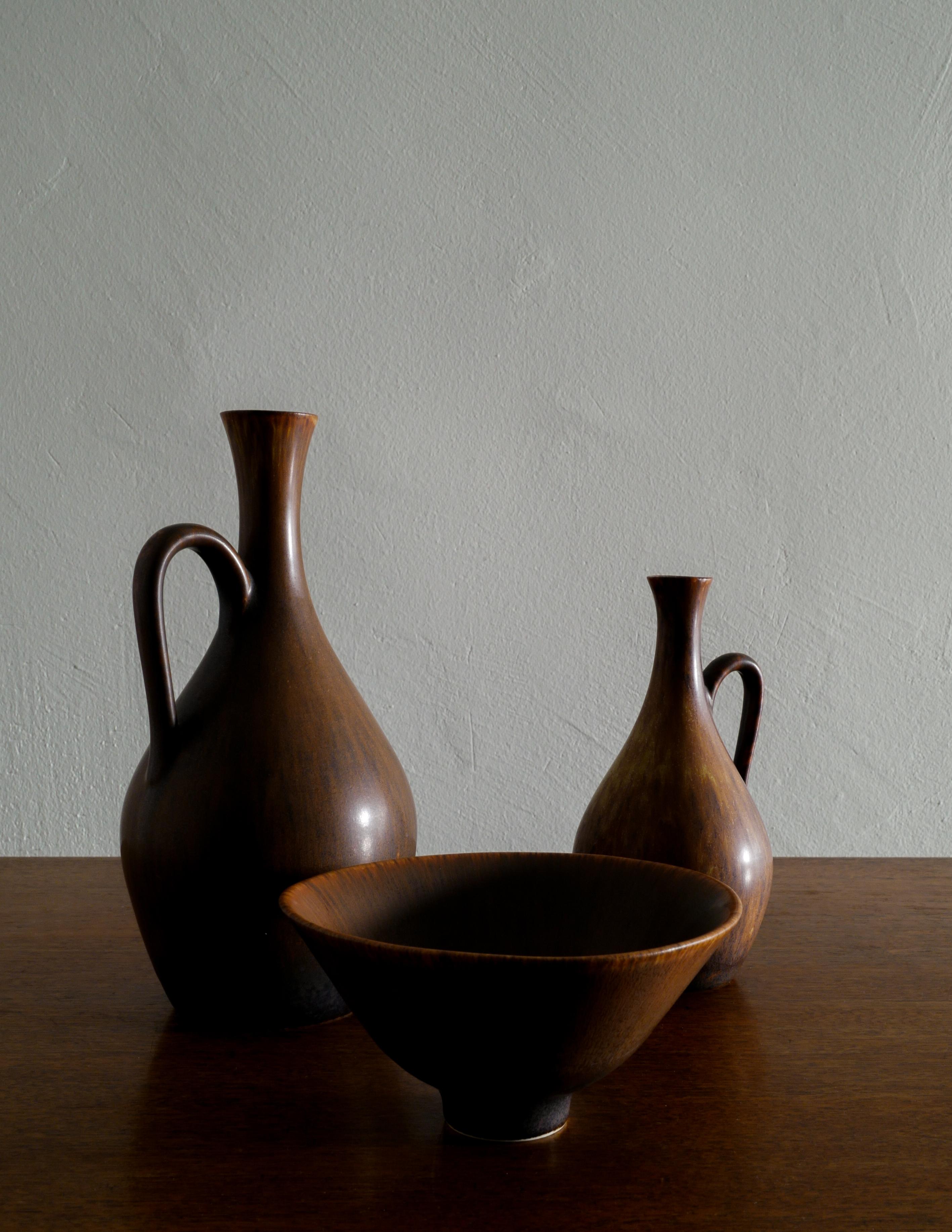 Mid-20th Century Carl-Harry Stålhane Mid Century Ceramic Vases Bowl for Rörstrand, Sweden 1950s