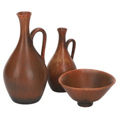 Carl-Harry Stålhane Mid Century Ceramic Vases Bowl for Rörstrand, Sweden 1950s