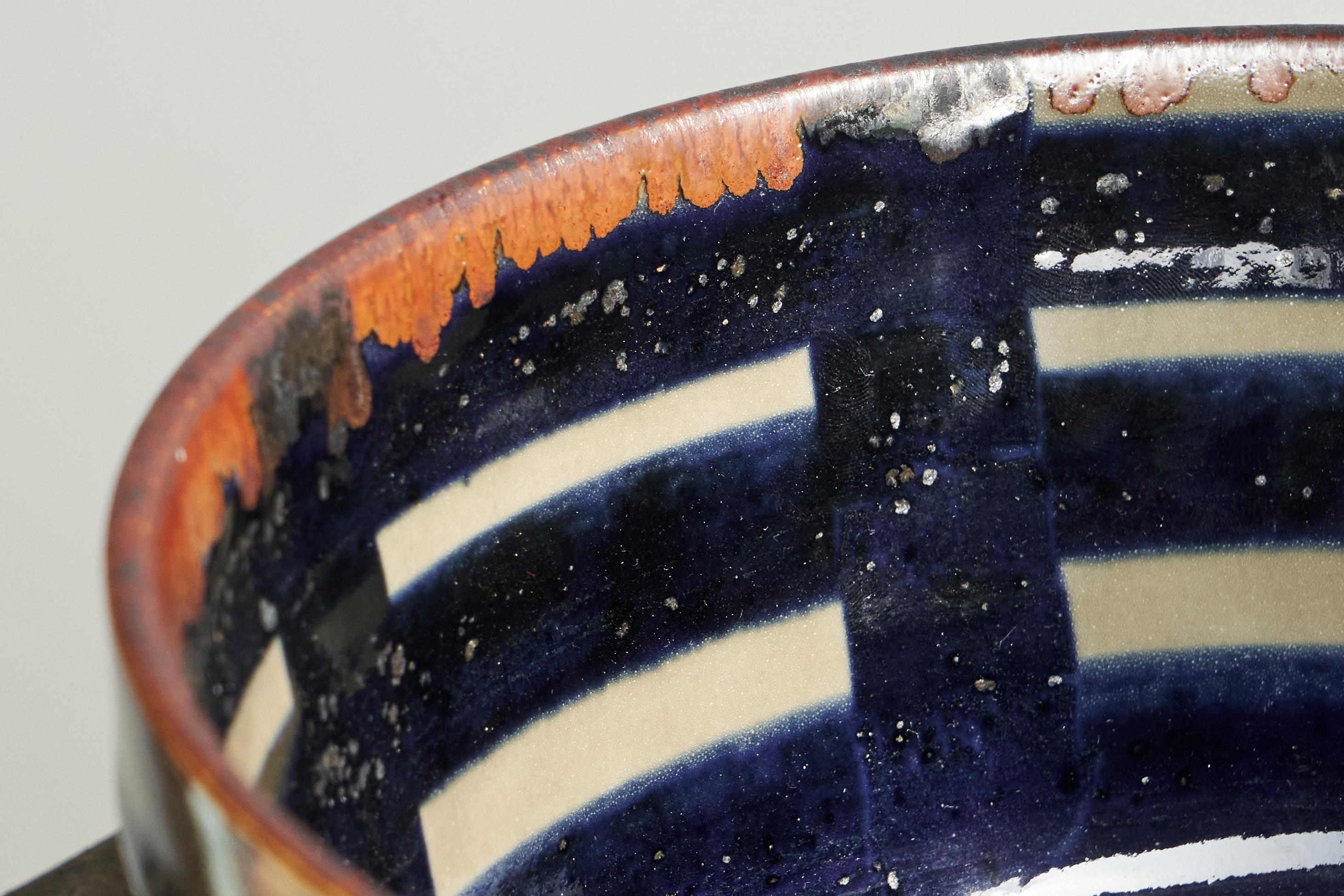 Hand-Crafted Carl-Harry Stålhane Rare One-Off Hand Signed Bowl for Rörstrand Sweden 1967 For Sale