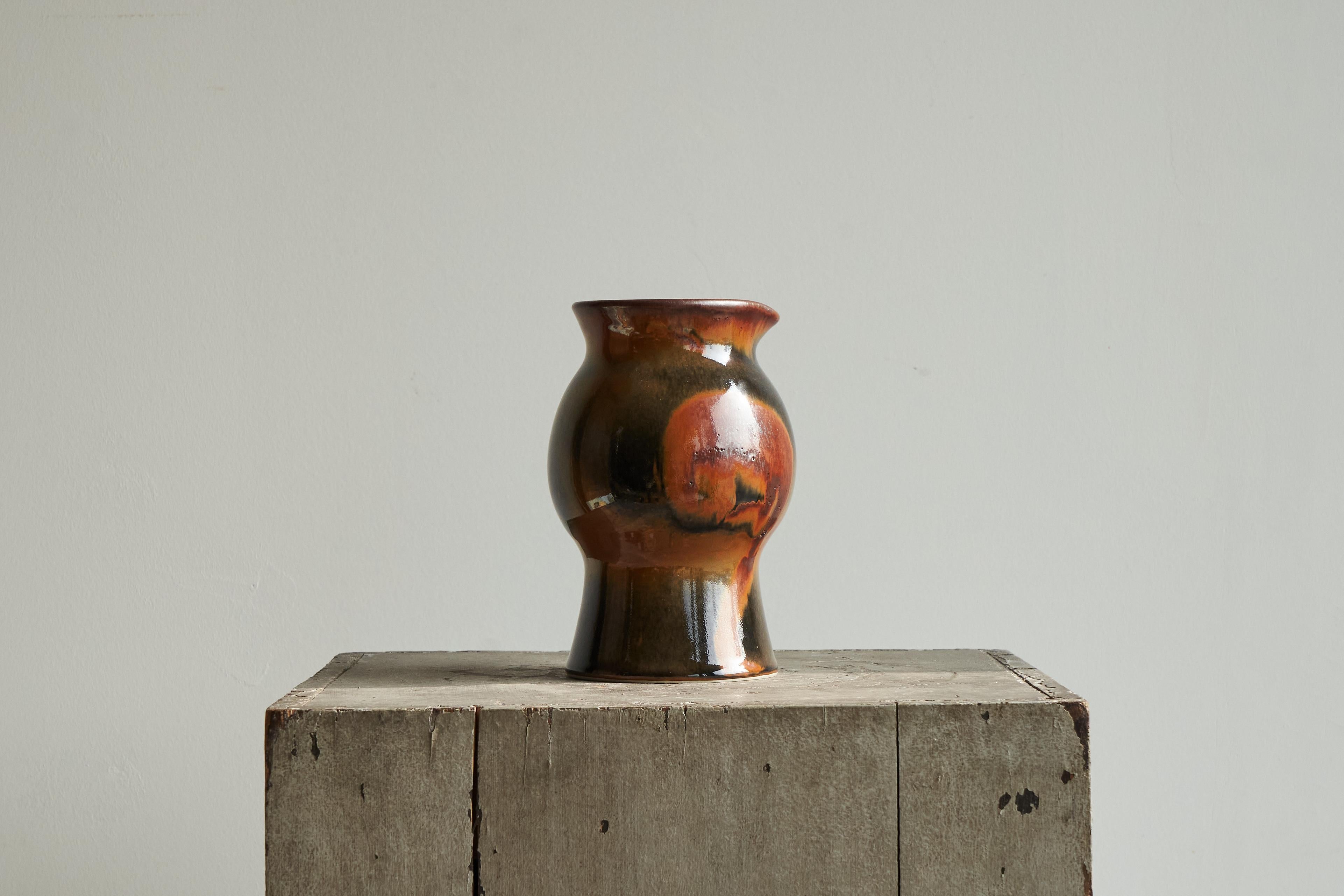 Suédois Carl-Harry Stålhane Rare vase unique signé à la main pour Rörstrand Suède 1967 en vente