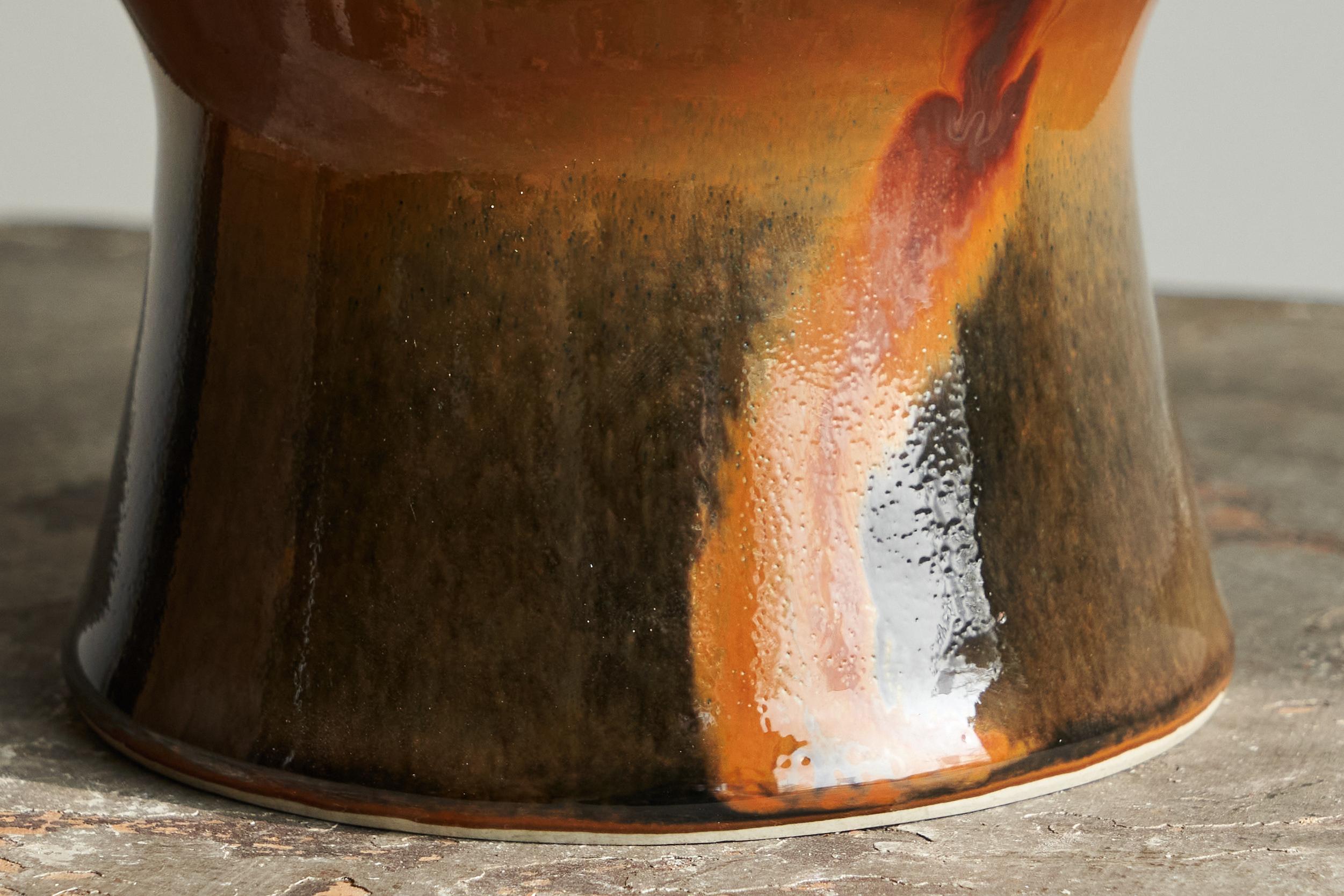 Carl-Harry Stålhane Rare vase unique signé à la main pour Rörstrand Suède 1967 en vente 1
