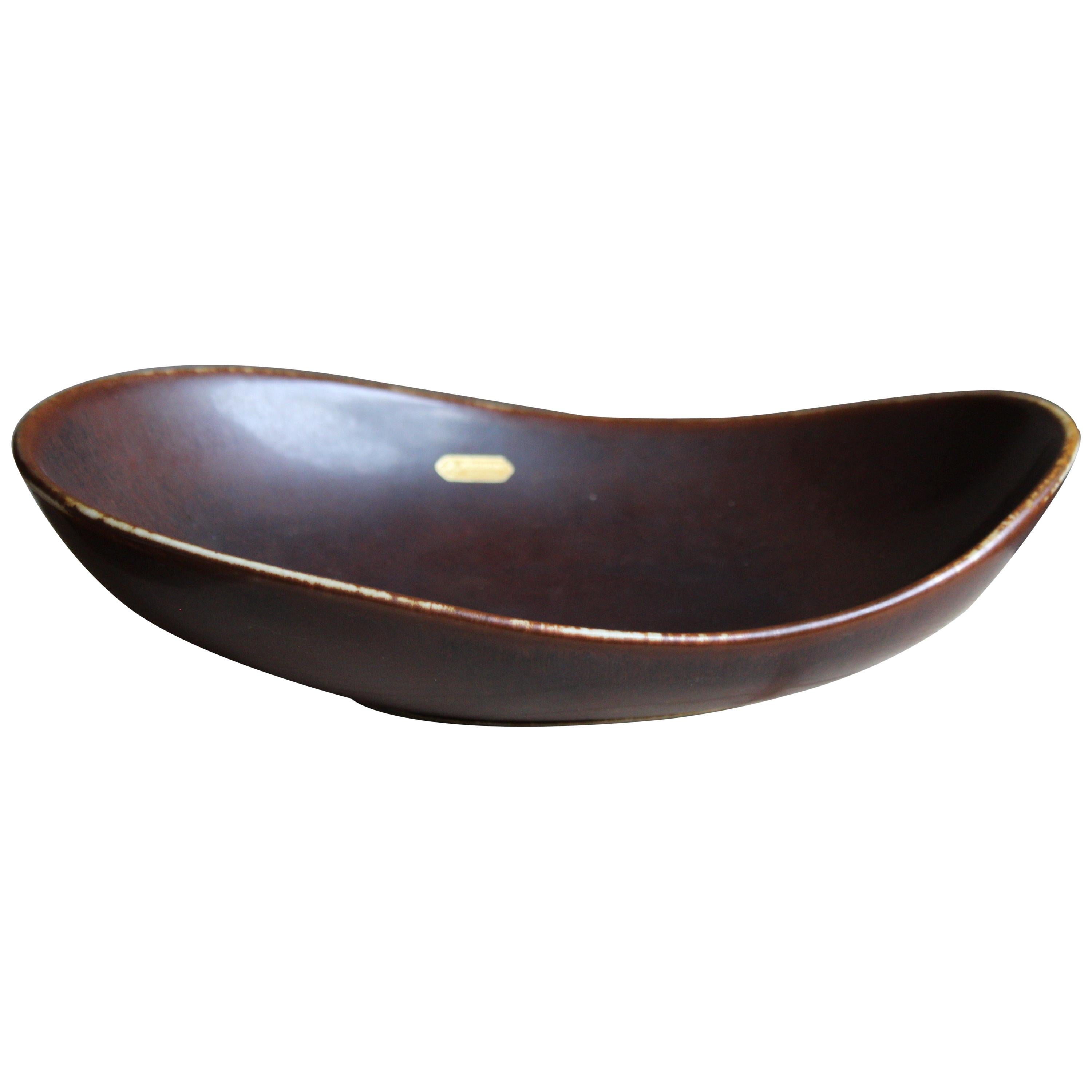 Carl-Harry Stålhane, Organic Bowl, Glazed Stoneware Rörstand, 1950s
