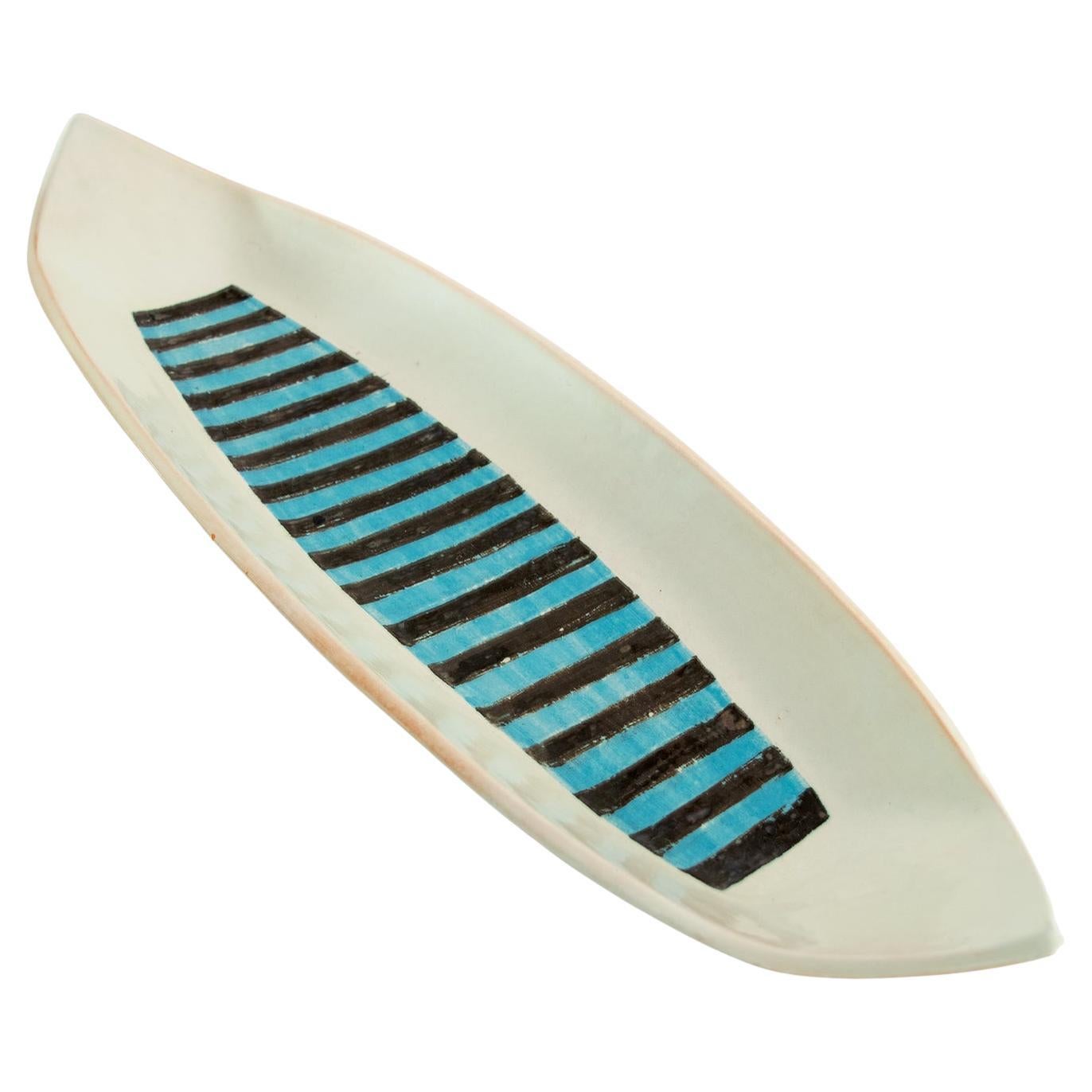 Carl-Harry Stalhane Painted Dish Rorstrand 'D' Sweden, 1950's For Sale