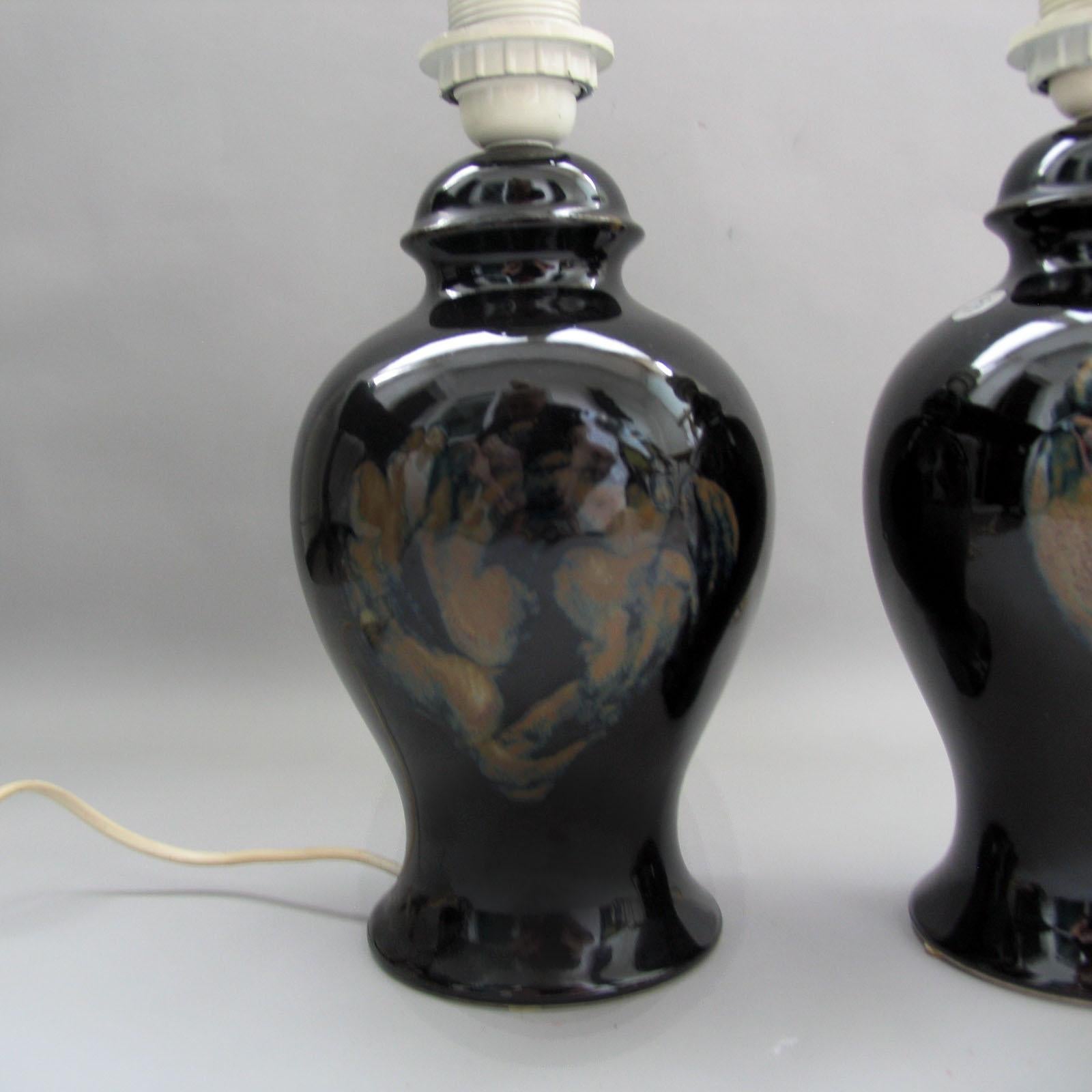 Grès Paire de lampes de table en céramique Carl-Harry Stalhane en vente
