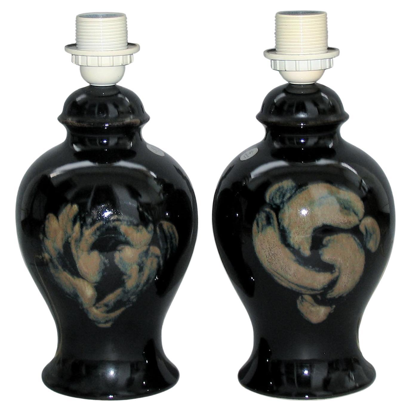 Carl-Harry Stalhane Pair of Ceramic Table Lamps
