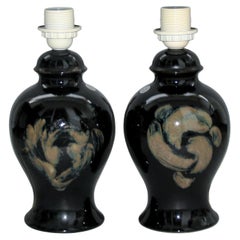 Carl-Harry Stalhane Coppia di lampade da tavolo in ceramica
