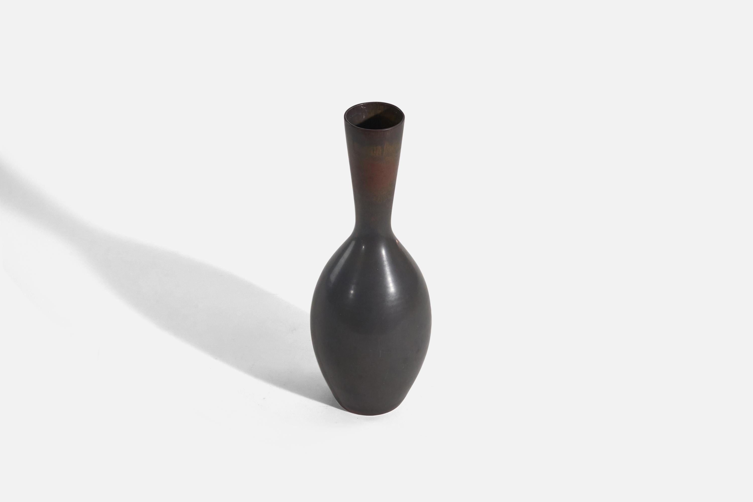 Swedish Carl-Harry Stålhane, Vase, Glazed Stoneware, Rörstrand, Sweden, 1950s For Sale