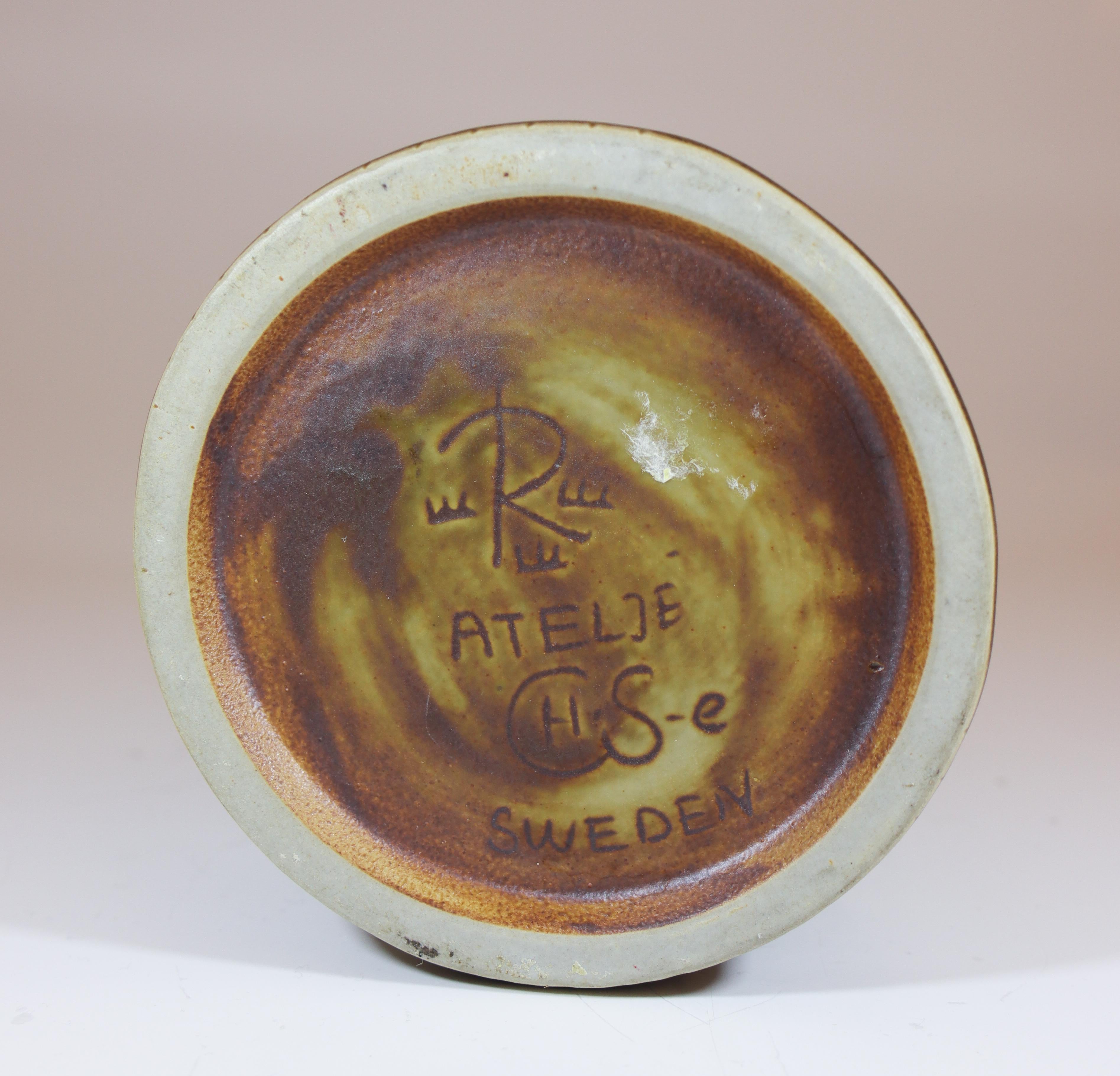 Grès porcellanato Carl-Harry Stålhane, Atelier Rörstrand, Vaso marrone di metà secolo in vendita