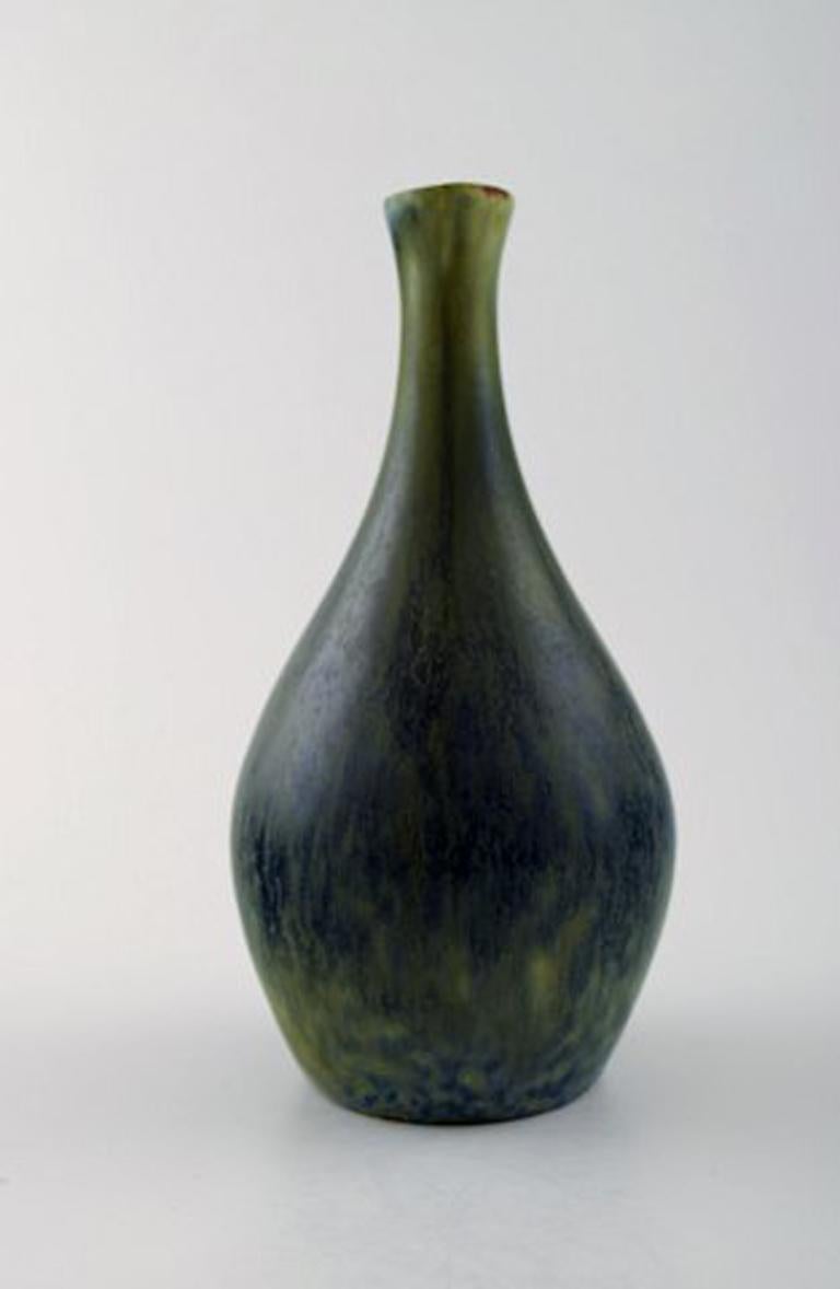 Scandinavian Modern Carl Harry Stålhane, Rörstrand Bottle Vase with Handle in Stoneware