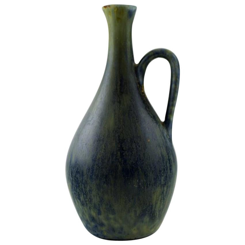 Carl Harry Stålhane, Rörstrand Bottle Vase with Handle in Stoneware For Sale