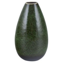 Carl Harry Stålhane, Rörstrand. Ceramic vase with glaze in green and black tones