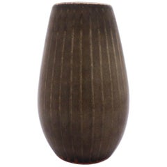 Carl-Harry Stålhane, Rörstrand, Grey Midcentury Stoneware Atelier Vase