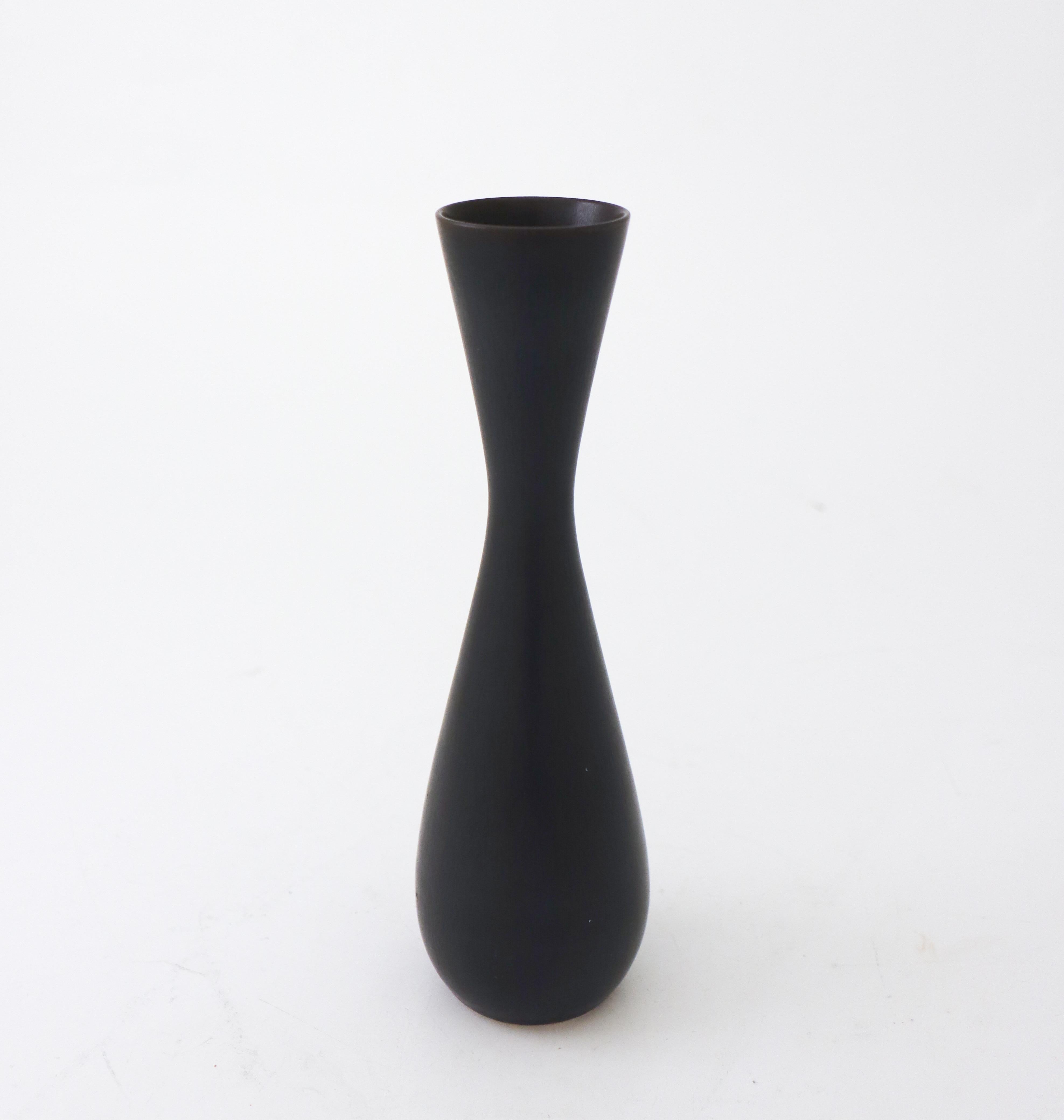 Scandinavian Modern Carl-Harry Stålhane, Rörstrand, Mid-Century Black Vase