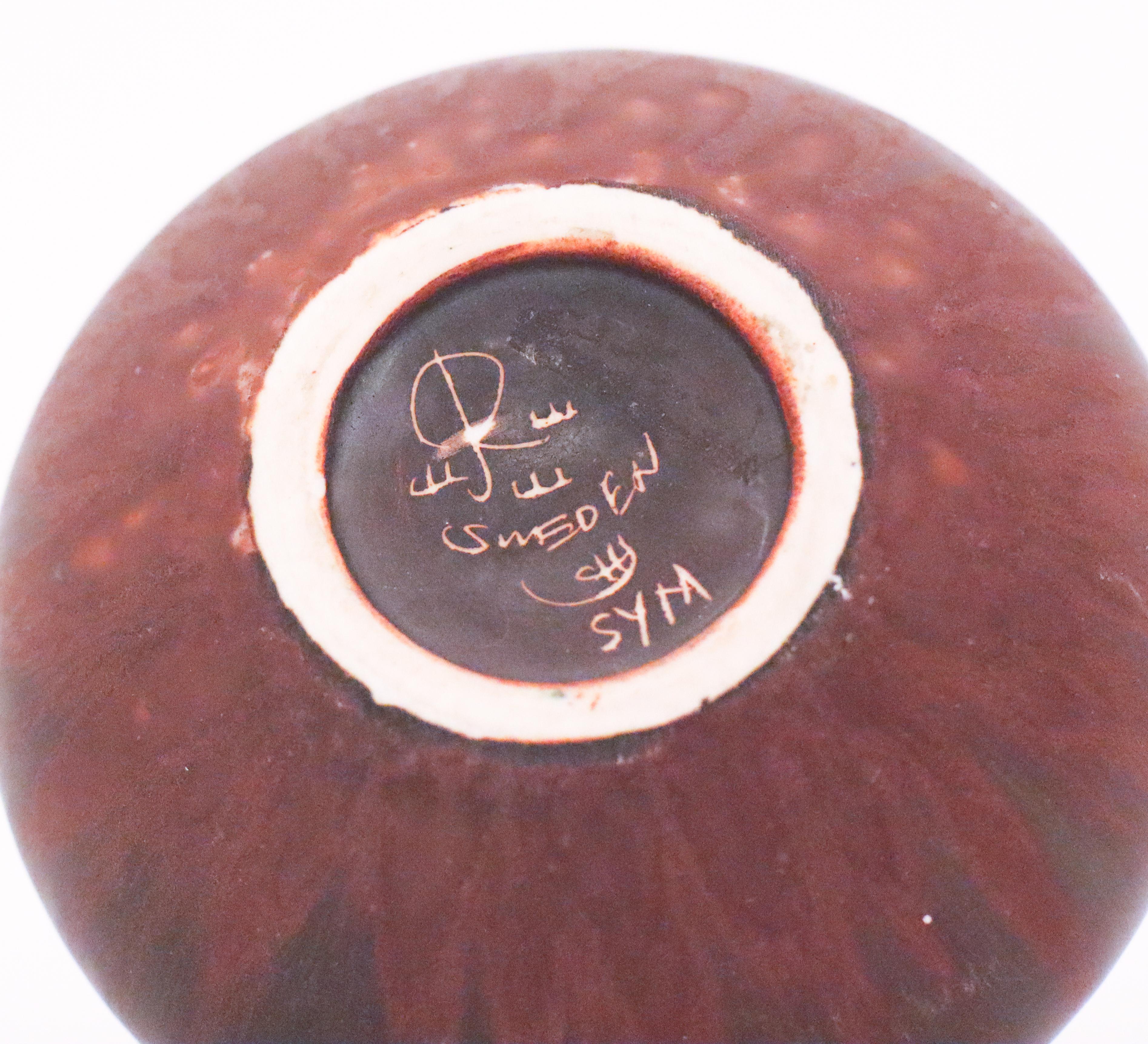 20th Century Carl-Harry Stålhane, Rörstrand, Mid-Century Brown Vase For Sale