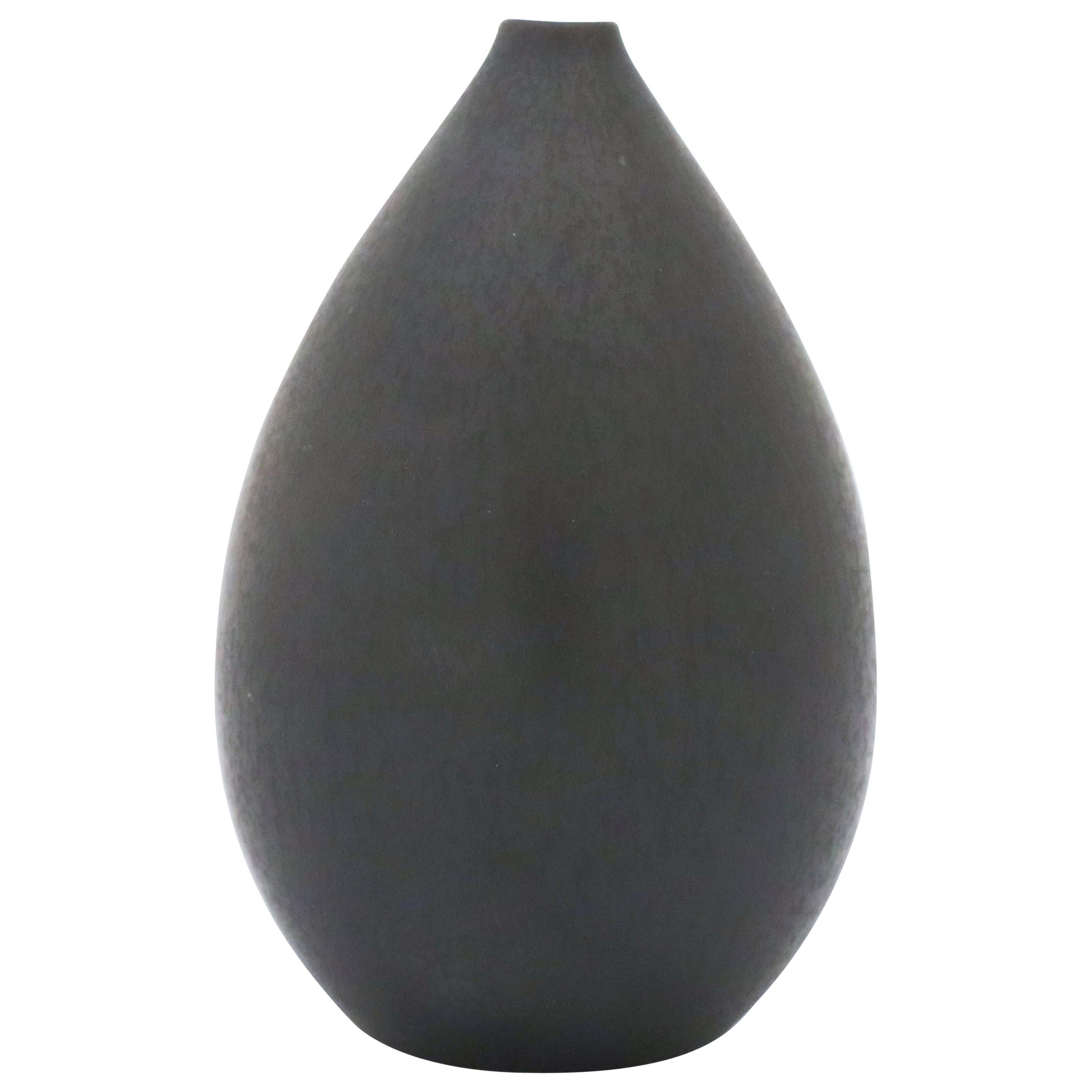 Carl-Harry Stålhane, Rörstrand, Midcentury Black Stoneware Vase