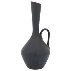 Carl-Harry Stålhane, Rörstrand, Midcentury Black Stoneware Vase