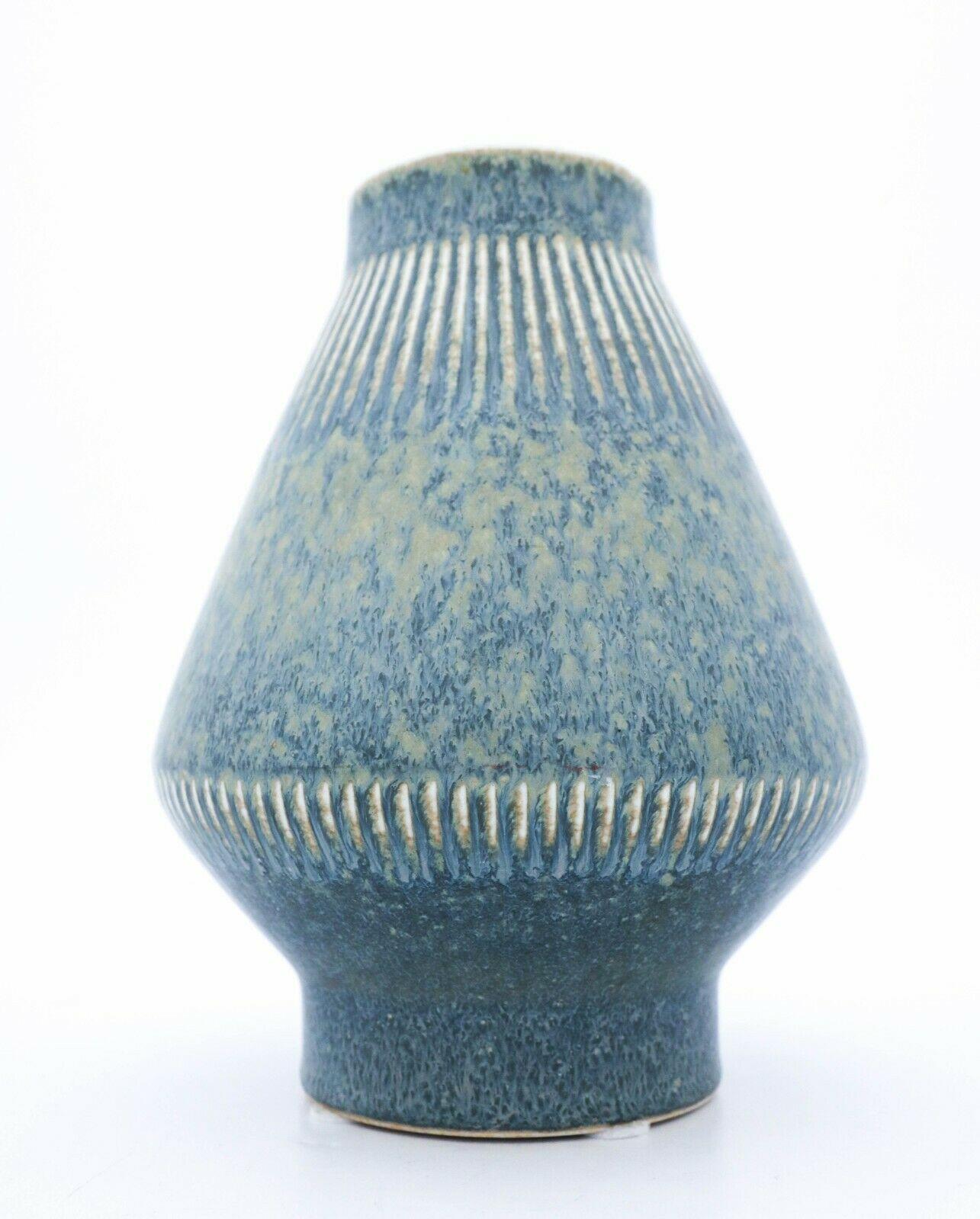 Scandinavian Modern Carl-Harry Stålhane, Rörstrand, Midcentury Blue Stoneware Vase