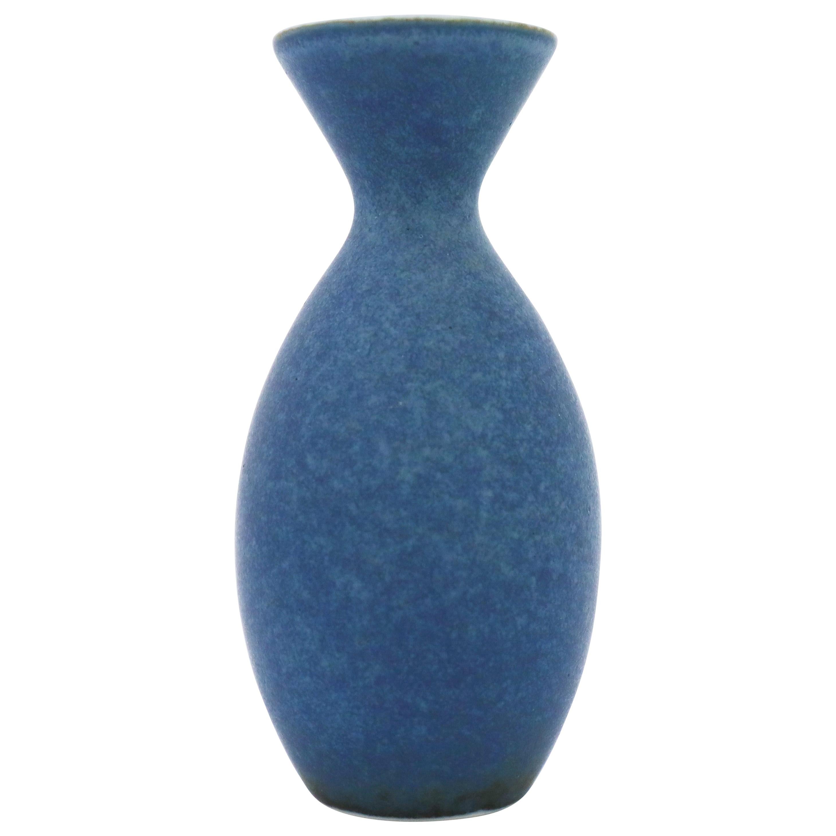 Carl-Harry Stålhane, Rörstrand, Midcentury Blue Stoneware Vase