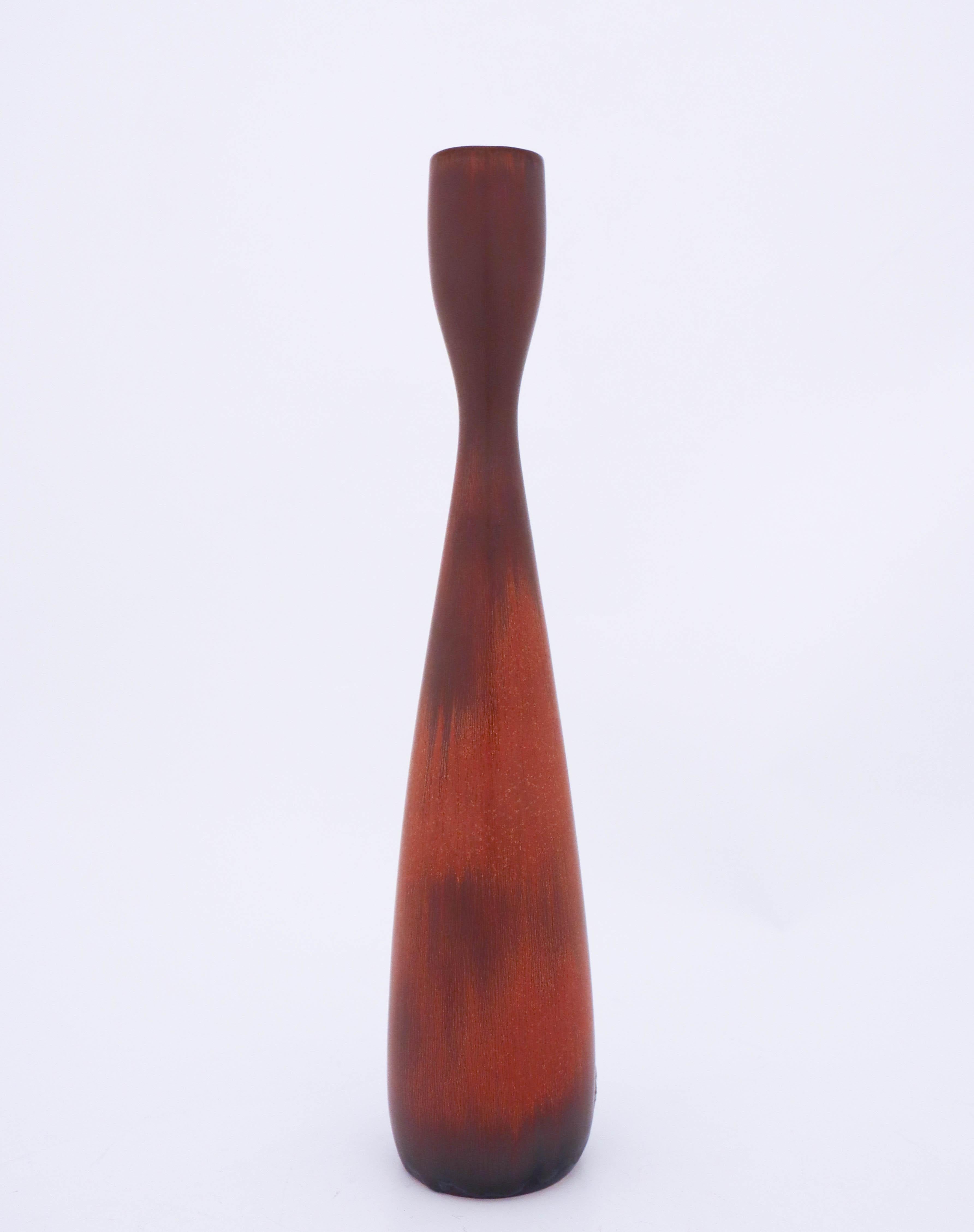 Scandinavian Modern Carl-Harry Stålhane, Rörstrand, Midcentury Brown Stoneware Vase