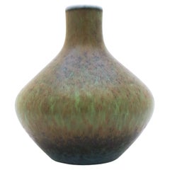 Carl-Harry Stålhane, Rörstrand, Midcentury Green Speckled Vintage Ceramic Vase