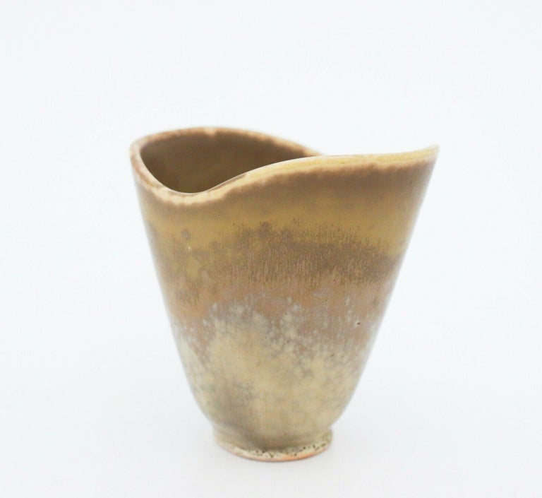 Swedish Carl-Harry Stålhane, Rörstrand, Midcentury Grey Stoneware Vase For Sale
