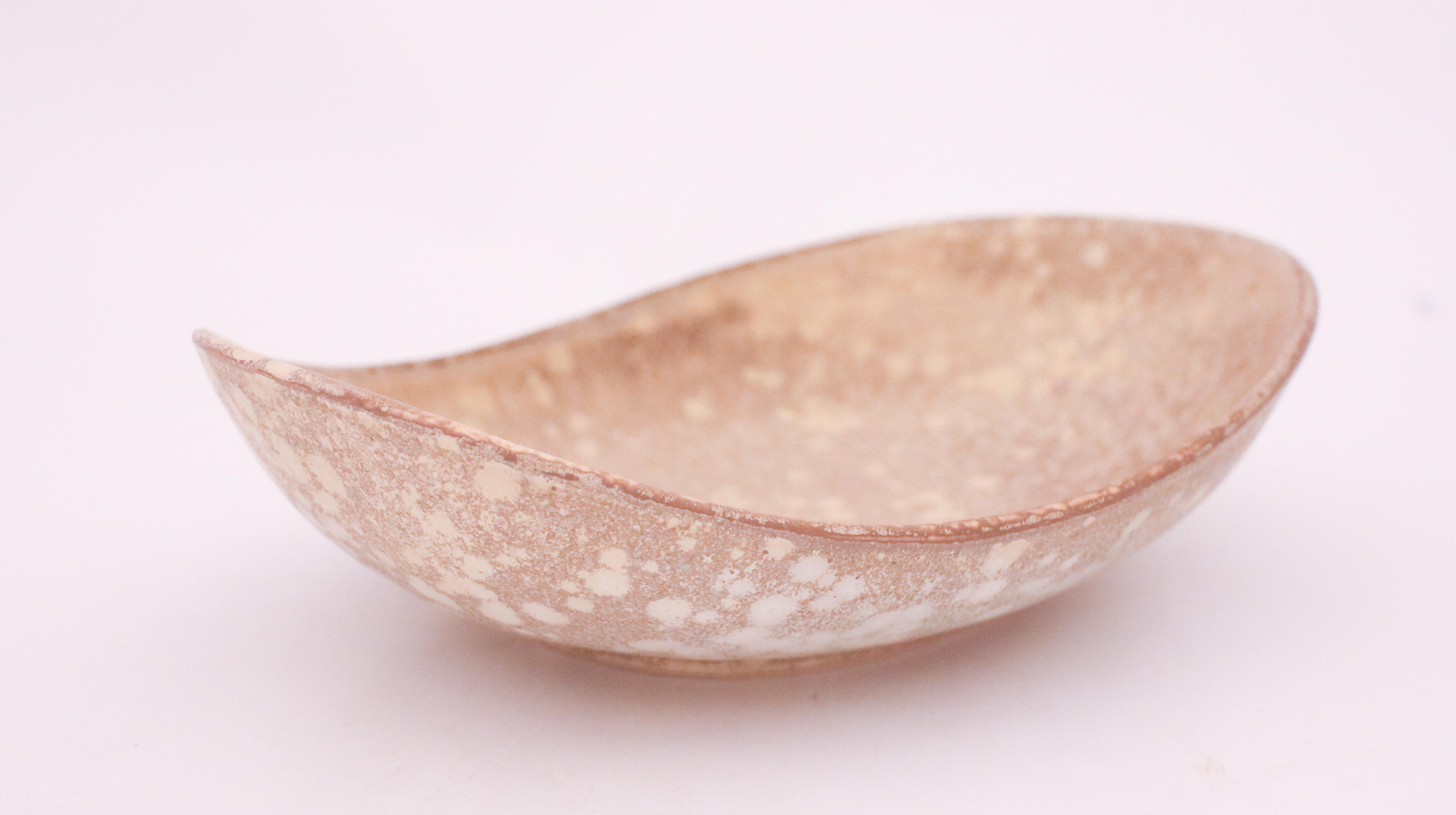 Glazed Carl-Harry Stålhane, Rörstrand, Midcentury Modern Speckled Gray Ceramic Bowl