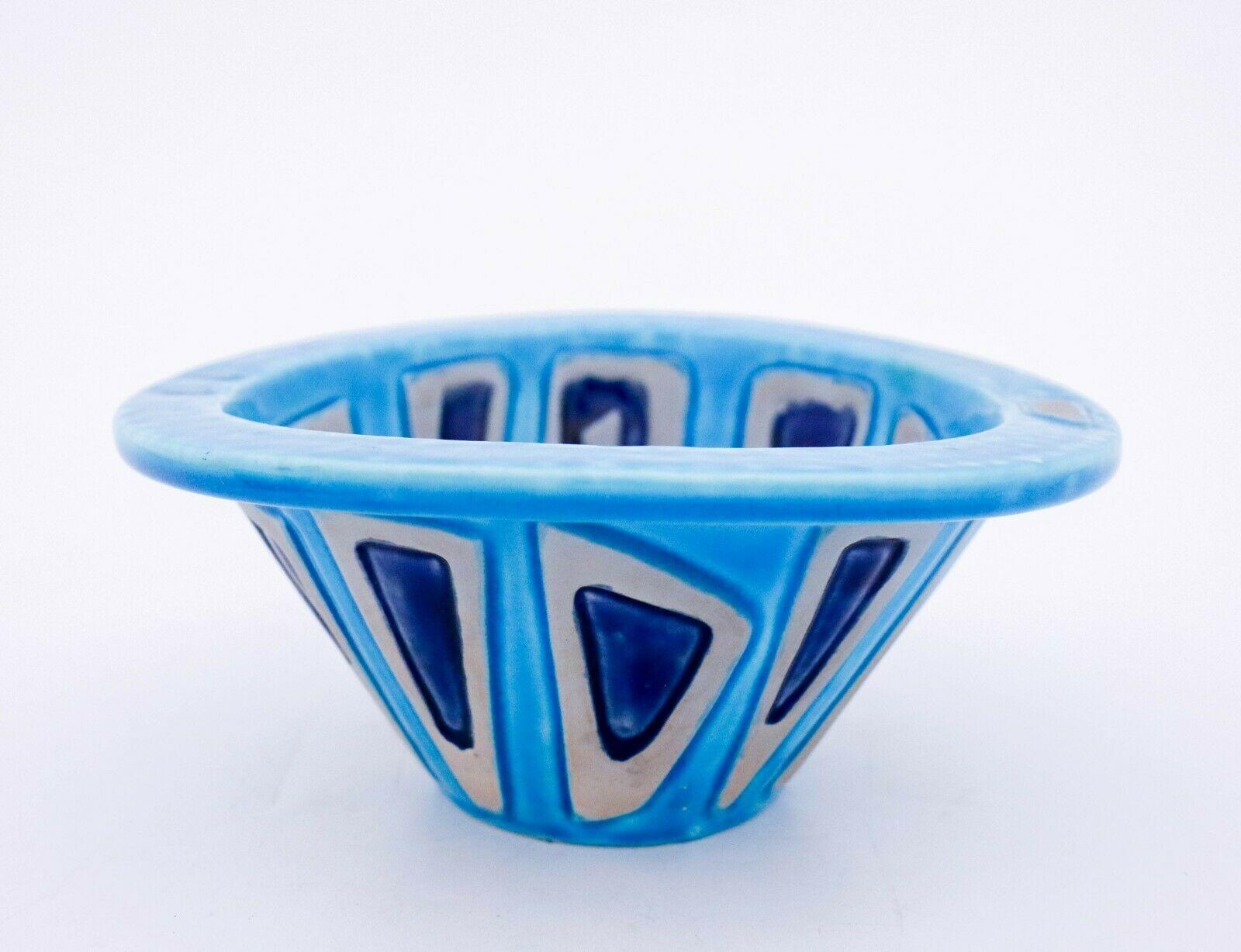 Swedish Carl-Harry Stålhane, Rörstrand, Modern, Abstract Turquoise Bowl - Scandinavian For Sale